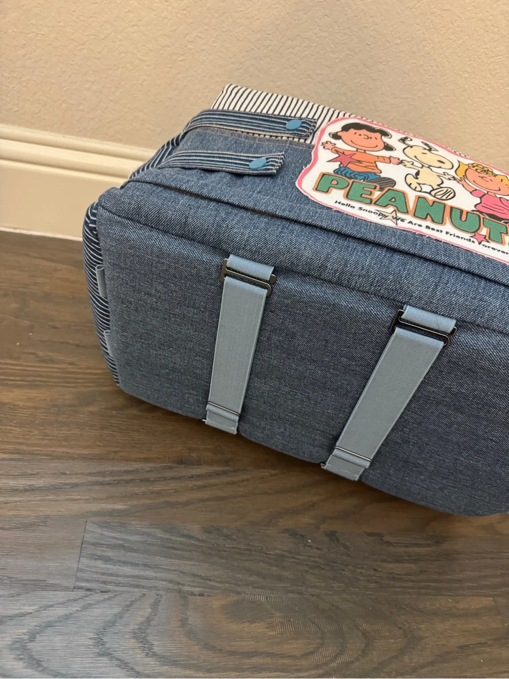 Peanuts Snoopy & Charlie Brown Denim Dog Car Seat Bed Pet Booster dog carrier